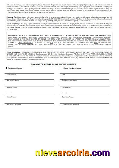 Denmark Nykredit bank mortgage statement, 3 pages, 3